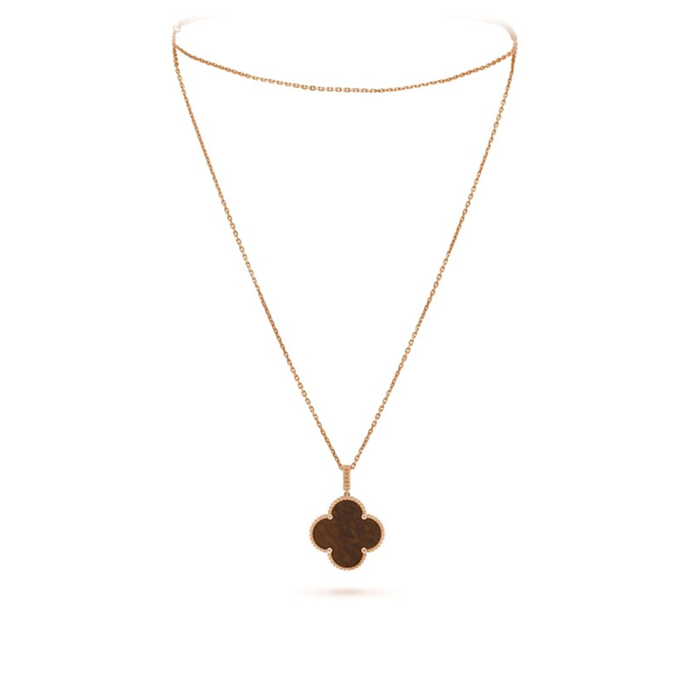 VAN CLEEF  ARPELS MAGIC ALHAMBRA LONG NECKLACE, 1 MOTIF - ROSE GOLD, LETTERWOOD  VCARO3M700